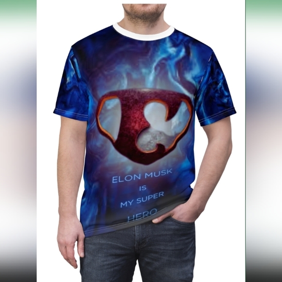 Elon Musk Is My Hero "Unisex Cut & Sew Tee - Picture 2 of 6